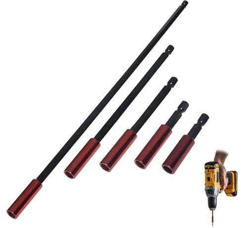 5 Piezas Portapuntas Magneticos 50/60/100/150/300mm Extension Vastago | Acero cromo vanadio alta resistencia, sujecion firme estable reduce caidas, instalacion rapida sin herramientas