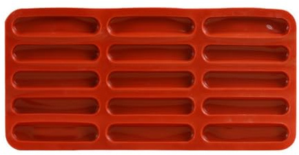 Ocnvlia Tiramisu Finger Biscuit Silicone Mould,15 Cavities Cereal Bars Baking Mould,Chocolate Bar Mold, Long Strip Silicone Mold