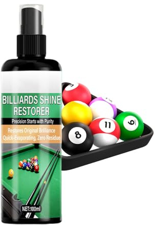 Nettoyant pour Billes de Billard | Solution Cireuse 100 ML,avec Chiffon et Polish pour Billes - pour Nettoyage Taches Débutant Maison Club Entraînement Compétition