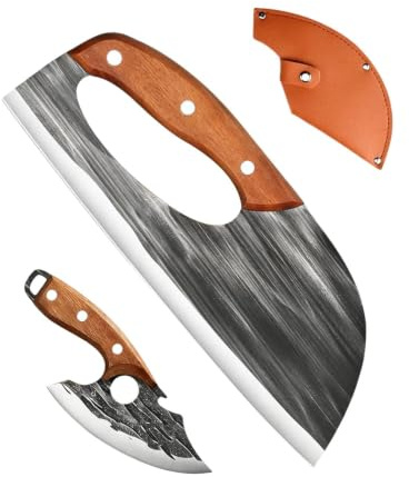 Generico Mannaia Pesante per Carne | Attrezzi da Taglio Pesanti Ergonomici - 2 Pezzi Coltello da Macellaio per Carne | per Uso Domestico Campeggio Cucina Grigliatura Disossatura Affettatura Intaglio