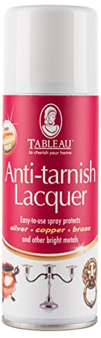 Tableau Anti-Tarnish Lacquer, Easy to Use Spray Lacquer to Keep Bright Metals Including Silver, Copper and Brass Shiny. 200ml