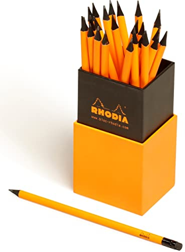 Rhodia 9020C - Schachtel mit 25 Bleistifte, praktisch und elegant, Orange / Schwarz