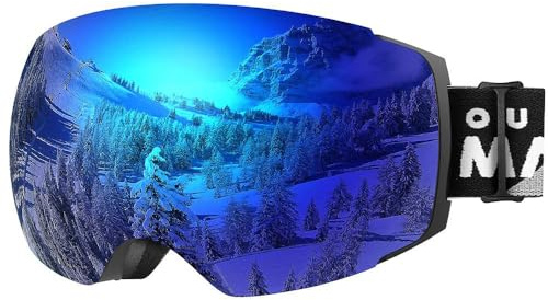 OutdoorMaster Ski Goggles PRO - Frameless, Interchangeable Lens 100% UV400 Protection Snow Goggles for Men & Women ( VLT 15% Blue Lens with Free Protective Case )