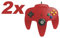 Long Handle Game Controller Classic Nintendo 64 Controller Wired Replacement Gamepad Remote Pad Joystick Fit for Original N64 Game Consoles (Red)-2PCS