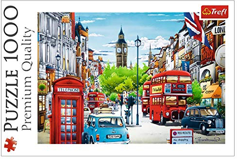 Trefl, Puzzle, Straße in London, Großbritannien, 1000 Teile, Premium Quality, für Erwachsene und Kinder ab 12 Jahren