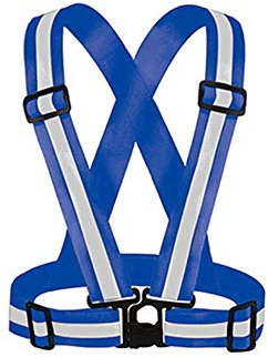 Mintice Azul reflexivo seguridad Seguridad chaleco de alta visibilidad engranaje raya chaqueta brillante deporte chaleco cinturón cuerpo ropa de correr ajustable advertencia