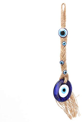 Tyenaza Türkisch Blau Evil Eye Nazar Boncuk Deko Türkisches Auge, Türkisches Glasamulett Blue Evil Eye Wandbehang Lucky Ornament Schutz für Home Anhänger Dekoration