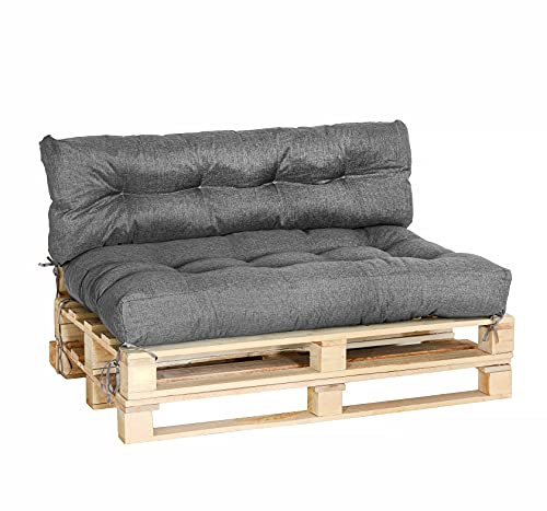 MAKOSAS Palettenkissen | Palettenpolster | Palettenauflagen | Palettenpolster | Palettenmöbel | Palettensofa Sitzkissen Set (2er Set (120x80 cm + 120x40 cm))