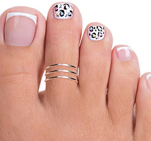 HOMEYU Handgemachter 925er Sterlingsilber Zehenring, dreisträngiger Verstellbarer Ring für Fuß oder Midi für Frauen, Mädchen oder Männer hypoallergen