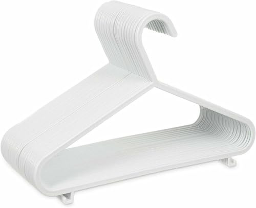 ZUKHRUF 40 Pack White Plastic Nursery Hangers, perfect choice for a baby’s wardrobe/closet/cupboard, Space Saving Tubular Hangers, More Storage for Kids Children Clothes Dresses