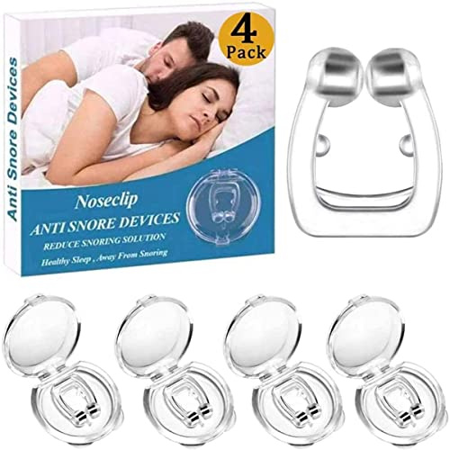 ZHEBUSHISHUAWO Clips magnéticos de Silicona antironquidos para la Nariz 4 uds, dilatador Nasal de solución eficaz para ronquidos, Dispositivo Profesional antironquidos para Ayudar a Dormir