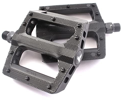 KHE BMX Pedale Acme PVC schwarz 9/16 Zoll CrMo Achse 100mm breit nur 308g