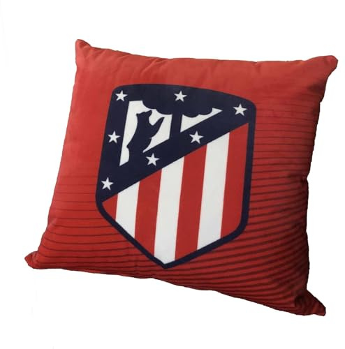 Asditex Cojin Velvet Terciopelo Atlético de Madrid 45 cm. x 45 cm. (Incluye Relleno)
