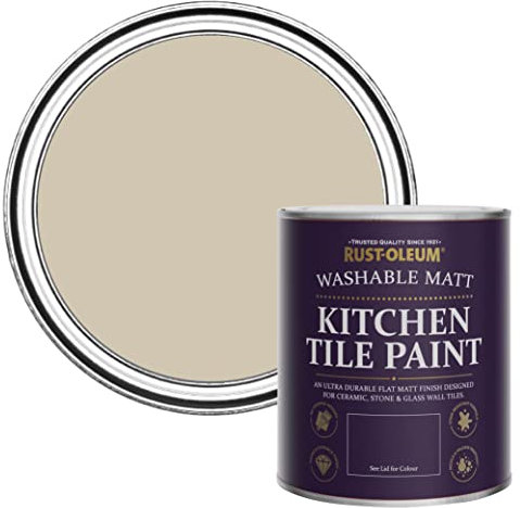 Rust-Oleum Grey water resistant Kitchen Tile Paint in Matt Finish - Silver Sage 750ml