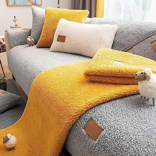 Sofabezug Samt 1 2 3 4 Sitzer, Weicher Couchbezug L Form, Anti-rutsch Sofaüberwurf, Cuddly Sofahusse Sofa überzug Ecksofa, Sofaschoner für Hunde