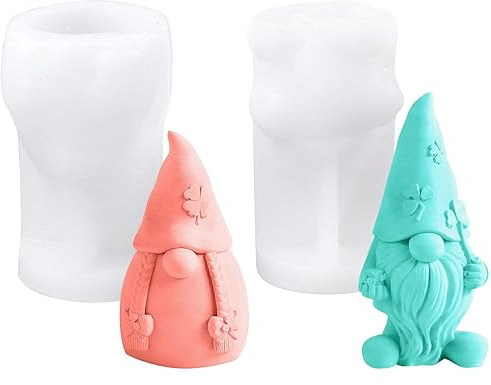 2 Stück 3D Wichtel Silikonform,Silikonform Kerze Weihnachtsmann,Weihnachten Kerzenform,für DIY Silikon Kerzen Gießform,Formen Seifenform,Weihnachtsschmuck Dekoration | 3D Weihnachtsmann Silikonforms Kerze,für DIY Silikon Kerzengießform,Formen Seifenform,Weihnachtsschmuck Dekoration