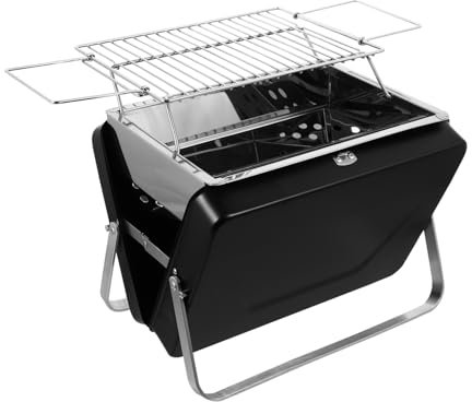 Yardwe Tragbarer Klappgrill Aktentaschen Stil Outdoor Camping Picknick Metall Grilloﬂen Faltbar Leicht