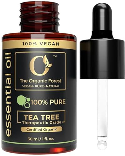 100% Plant Based Organic Tea Tree Oil for Nail, Skin & Hair Care | Cruelty-Free & Vegan Friendly | Pure & Natural Teatree Oil for for Foot Care, Body Wash, Face Wash & Skincare Routine