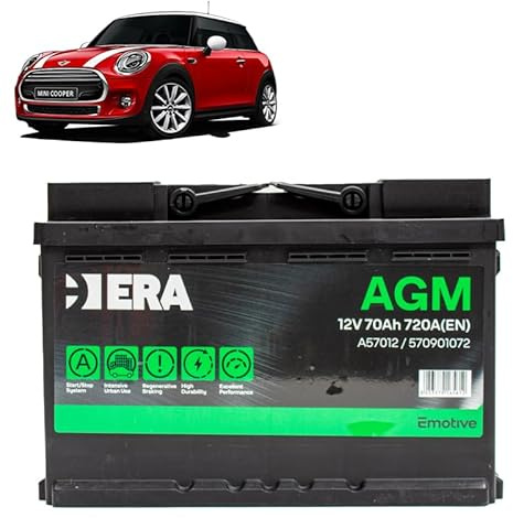 Batteria 70Ah A.G.M. per Mini F55 F56 One Cooper CooperS benzina 2013+