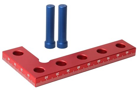 Small Square Center Finder Tool,Aluminum Alloy 90 Degree Quick Measuring Square Woodworking Center Line Tool Wood Work Square Tool Woodworking Pocket Marking Square Gauge for Woodworking (Metric)