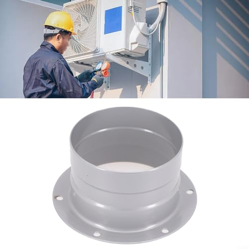 Connettore a flangia per condotto in metallo, raccordo per tubo di ventilazione con flangia metallica 3-8, adattatore flangia per tubo flessibile dell'aria a parete, per apparecchiature di