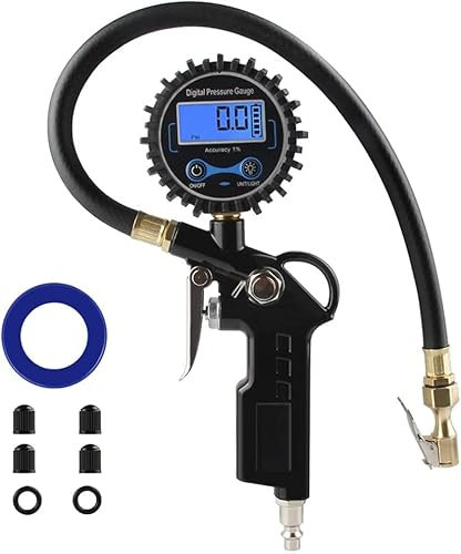 ZGYOZMNG Tragbarer Reifenfüller, intelligente Digitale Autoreifen-Luftdruckpumpe, automatische Luftpumpe für 150 Psi mit LED-Licht