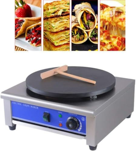 Piastra Elettrica Per Preparazione Di Pancake a Stazione Singola, Macchina Per Pancake, Piastra Riscaldante Da 3000 W 40 Cm, Padella Elettrica Per Pancake Antiaderente, Temperatura Regolabile 50-300 ℃
