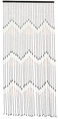 Bathrena Bambus Holz Perlenvorhang, 90 * 195cm Türöffnung Perlenschnur Vorhang - Dekorativer Tür Perlenvorhang - Für Veranden, Flure und Zimmereingänge geeignet