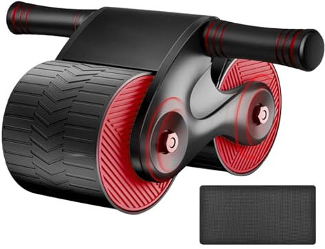 ccuzs Bauchroller, Rückprallrad - Bauchmuskelroller mit ergonomischem Griff, Rolle für Bauchmuskelübungen, robuste Bauchmuskelrolle mit ergonomischem Rückprallgriff