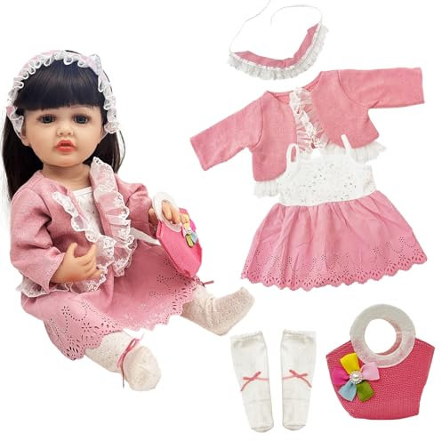 Ropa de muñeca 50-55 cm para muñecas de bebé, vestido lindo traje de algodón Re Born ropa y accesorios para bebés, regalos para niñas niños
