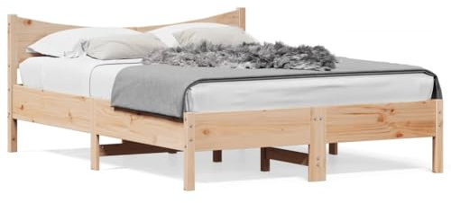 Iiaky Massivholzbett ohne Matratze 120x200 cm Holz Bett Massivholzbett Bed Frame Bettgestell Bett Holz Kiefernholz