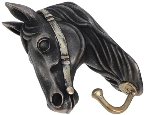 OFFSCH Gancho de Pared Colgador Resistente Forma de Cabeza de Caballo Rústico y Creativo para Abrigos y Sombreros, Adecuado para Dormitorios y Hoteles