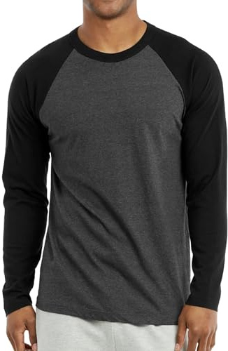 Herren Lässiges Raglan-Baseball-T-Shirt, Mittel