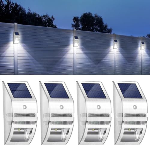 Luci solari per recinzioni esterne luci da giardino a led impermeabili senza cablaggio sensore di movimento luci da parete per porta anteriore/cortile/garage