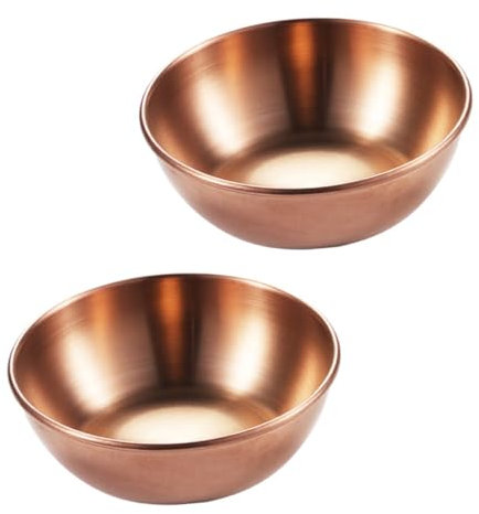 SHOWERORO 2pezzi Piatti Salse Acciaio Inossidabile Ciotole Per Spezie e Condimenti Antipasti Bbq e Picnic Facili Da e Rosa Oro