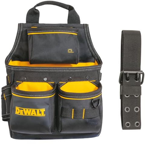 DEWALT PRO Nail Pouch with Belt – Heavy-duty nail pouch with adjustable belt reinforced pockets and durable construction for efficient jobsite use