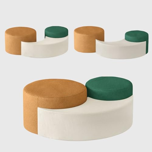 BNCKTRD Verstellbares Lounge Sofa Hocker 2 Sitzer Rund XXL Schaumstoff Groß Gepolstertes Couch Relaxsofa 2 sitzer Sitzecke Wohnzimmer Luxuriöser Funktionsecke Ecksofa Couchtisch