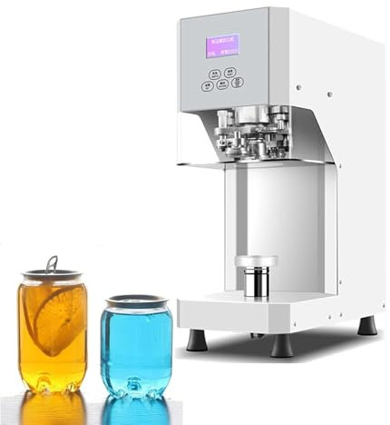 Can Sealing Machine Can Seamer Can Sealer With Counter Tin Can Sealer Can Capping For Milk Tea Coffee Pop Cans (White A)
