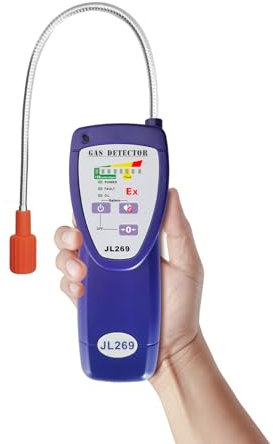 Combustible Gas Leak Detector with 13.5 Inch Flexible Probe, JL269 Rechargeable Li-Ion Battery Gas Leak Tester for Propane, Methane, Natural Gas, LPG,Hrdrogen Gas for Home or Industrial