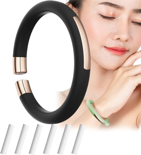Mosquito Repellent Bracelet,Refillable Insect Repellent Bracelet with 6 Replacement Sticks,Essential Oil Anti-Mosquito Wristbands,Citronella Bracelet,Vitality Extracts Essential Oils Bracelet,Black
