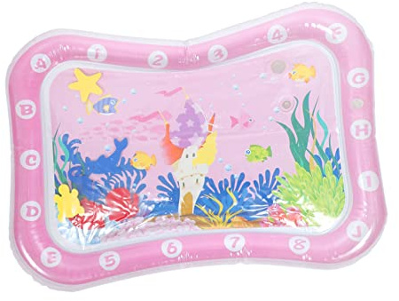 POPETPOP Colchoneta De Agua Inflable Para Ñiño Superficie Suave De Pvc, Juguete Interactivo Educativo, Tapete De Juegos Acuáticos Para Desarrollo Infantil, Color Rosa Océano, Tamaño Mediano