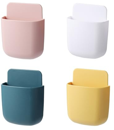 CBMZHF Set da 4 Pezzi di Mensola da Bagno a Parete, Organizzatore Compatto Moderno, 11,5x9x8,5 cm