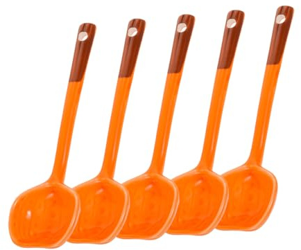 TOPBATHY 5piezas Cuchara De Calabaza Creativa De Cerámica Linda De Cucharas Soperas Pequeñas Para Servir Apta Para Lavavajillas Para Halloween y Fiestas