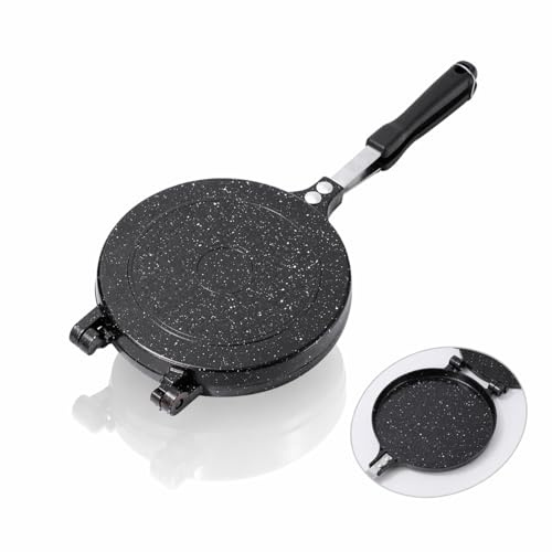 Vikye Omelette Pan, 20cm Non-Stick Aluminum Alloy Frying Pan, Easy to Flip Double Pancake Griddle for Fluffy Pancakes for Induction, Electric and Gas Hobs