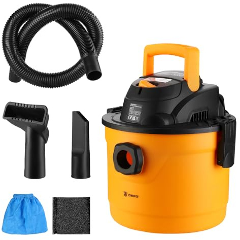 DEKO Wet & Dry Vacuum Cleaner: Wet and Dry Vacuum with 16KPA Suction, 10L Large Capacity, Lightweight Industrial Vacuum Cleaner for Home, Garage, Car, Pet Hair, Carpets, Hard Floors, Gaps Cleaning