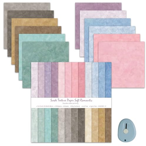 Colorido papel de scrapbook, 24 hojas de papel de scrapbooking de doble cara con patrón, papel decorativo para álbumes de fotos, manualidades, fondo de origami, decoración, 24 diseños