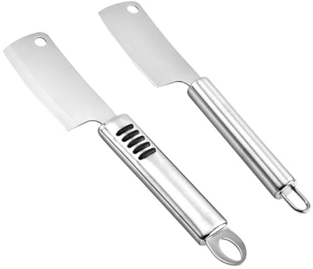 OSOLADY Cuchillo de Acero Inoxidable y Espátula Antideslizante 2 Piezas, Mini Cuchilla Multifunción para Cortar Queso y Picar Verduras, Utensilios de Cocina para Hogar y Catering