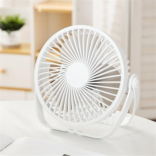 ENEN Ventilador de Escritorio USB, Desmontable/Colgante 360° Portátil Ventoinha Escritorio, Mini Ventilador de Mesa Silencioso 3 Velocidades, para Cocina, Dormitorio,Viajes (Blanco,18.1x8.5x18.5cm)