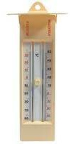 Max.-Min.-Thermometer, m. Dach, Rückstell-Druckknopf mittig