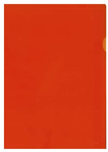 Kangaro PP-Kunstoff Aktenhülle/Plastikhülle DIN A4 genarbt Transparent Orange extra stark (120 µ), 31x21.6x0.4
